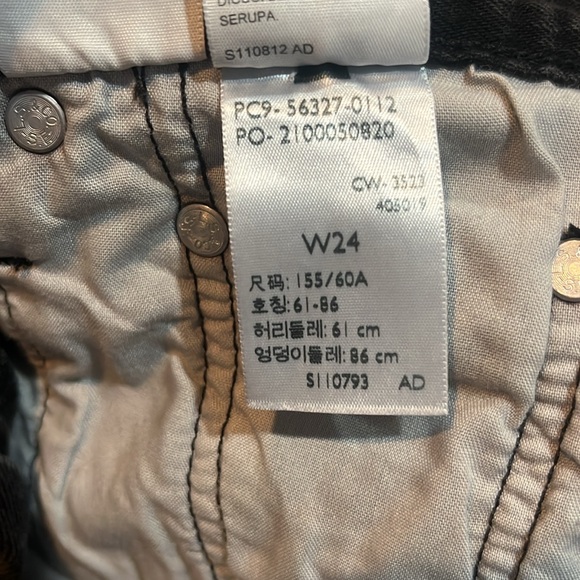 Levi’s black wash cutoff high rise jean shorts size 24 button fly - Picture 10 of 10